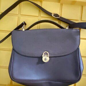 Vintage Mark Cross Italy Leather Envelope Y2K 90s Turn Lock Crossbody Bag Purse